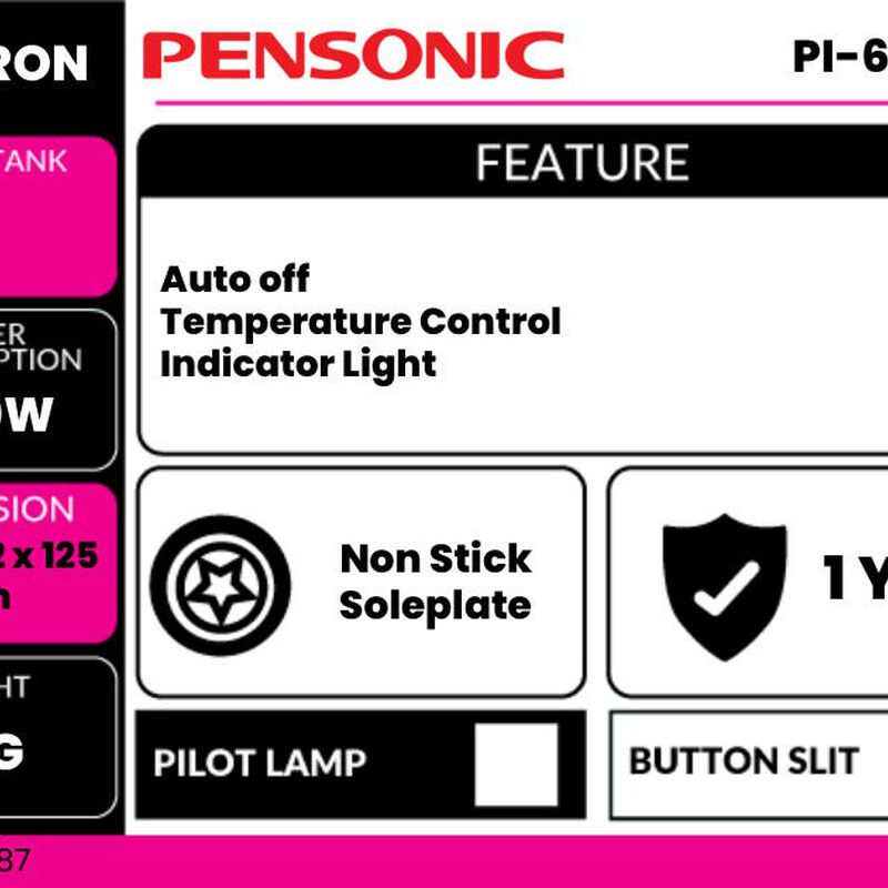 PENSONIC PI-6001 DRY IRON-image 7