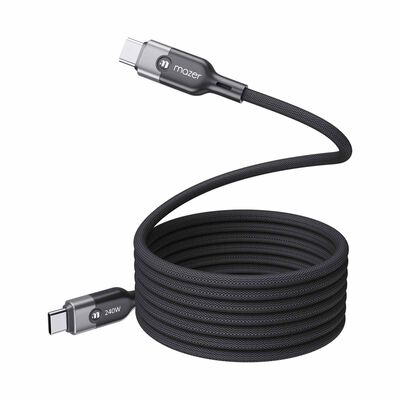 MAZER Infinitelink Cobra2 Magnetic 2.5m/240w Fast Charging Cable-blackgrey M-COBRA21-BG