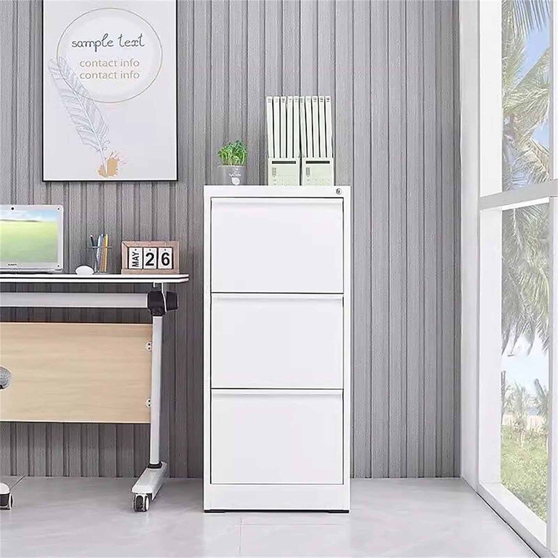 STEELCRAFT Filex 3 Drawer Vertical Filing Cabinet White38 X50 X 103 H FILEX-image 2