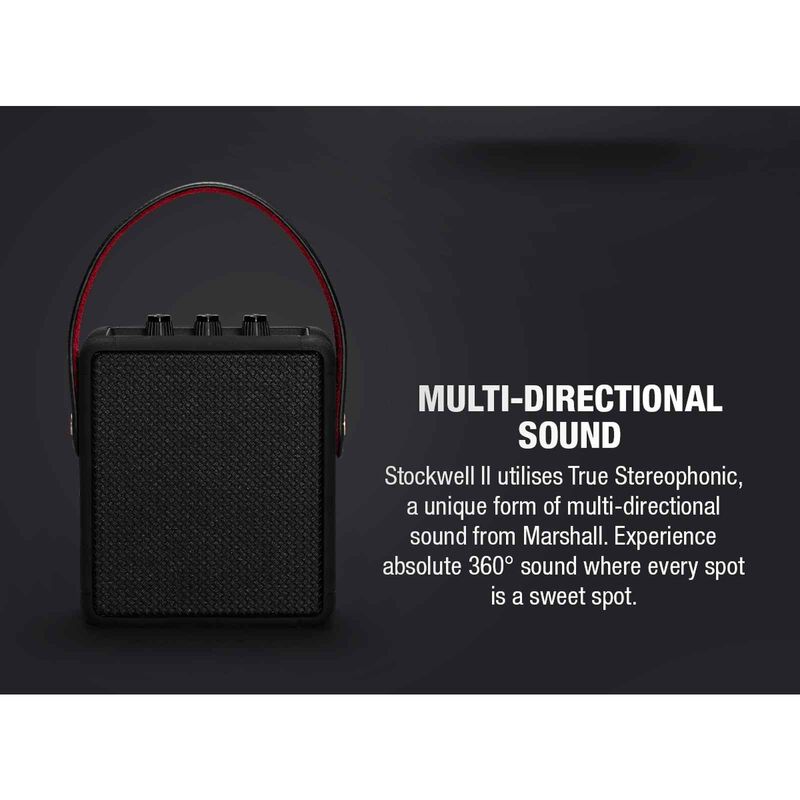 MARSHALL Bluetooth Speaker STOCKWELL II (BLACK AND BRASS)-image 8