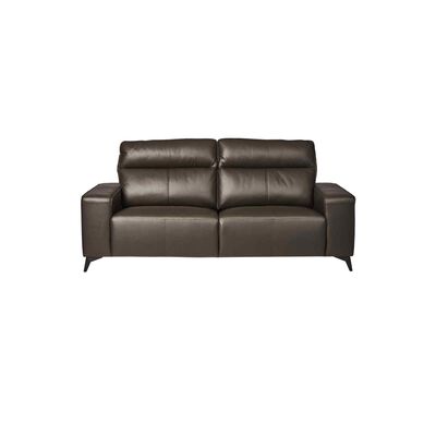 SOLOTTI 3 Seater (hl) Dk Brown Half Leather Sofa EMMALINE