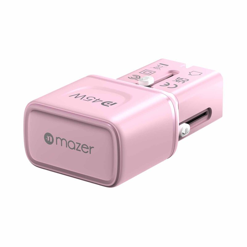 MAZER Infinitetravel Pocket Gan Pd45w 2c Travel Charger-pink M-IFTRAVEL545-PK-image 10