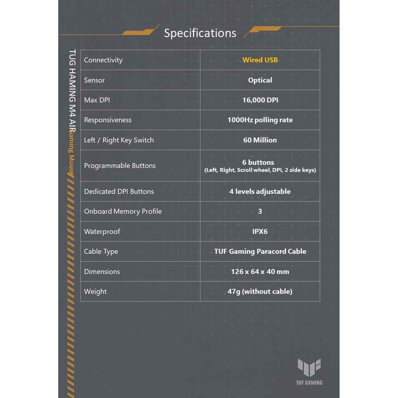 ASUS Gaming Mouse TUF GAMING M4 AIR-image 7