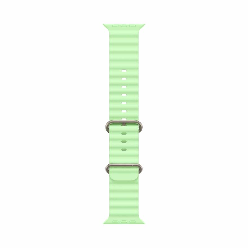 APPLE 49mm Neon Green Ocean Band - Natural Titanium Finish MGCF4FE/A-image 1