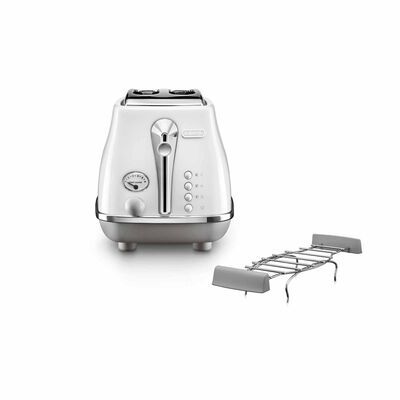 DELONGHI Icona Capitals Toaster - Sidney White CTOC2103.W