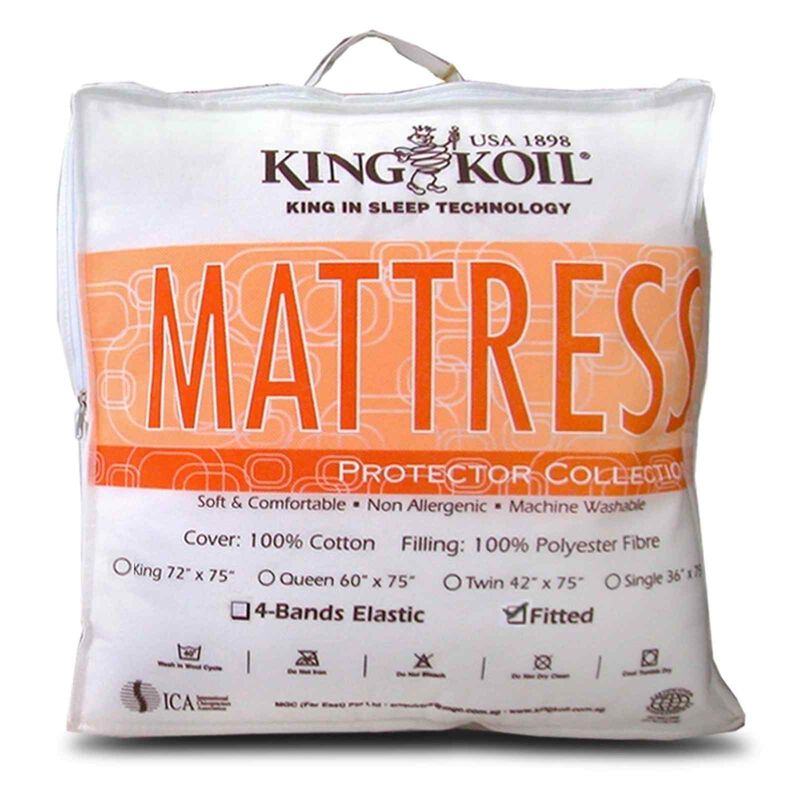KINGKOIL Kk 100% Cotton Mattress Pad (fitted) &ndash; Super King Size 100 PERCENT COTTON-image null