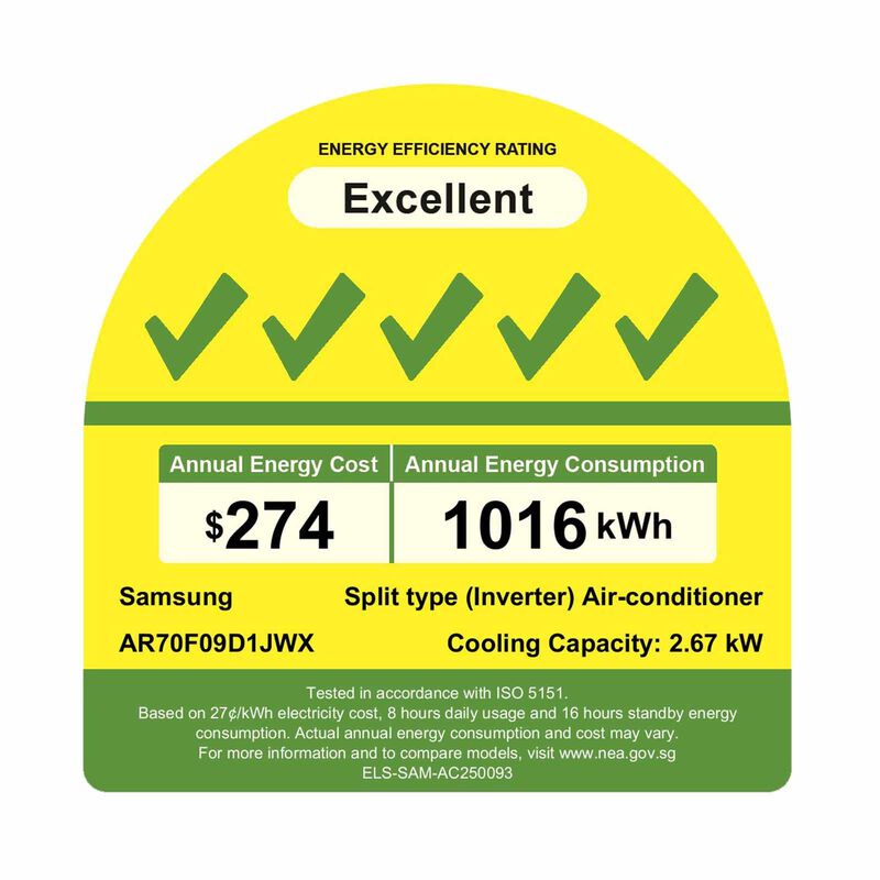 SAMSUNG Samsung Windfree Single Split Aircon -9k AR70F09D1JWNSP/AR70F09D1JWXSP-image 2