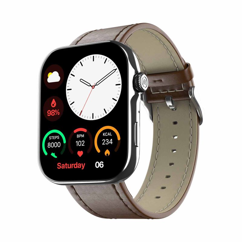 NOISE Colorfit Ultra 3 Smartwatch - Classic Dark Brown WRB-SW-COLORFITULTRA3-LTHR-SLVR_BRN-image 5