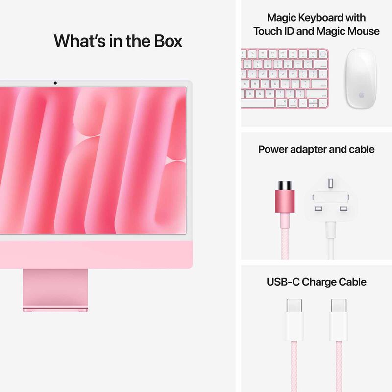 APPLE 24-inch Imac Apple M4 Chip With 10-core Cpu And 10-core Gpu, 24gb, 512gb Ssd - Pink MD2U4ZP/A-image 7