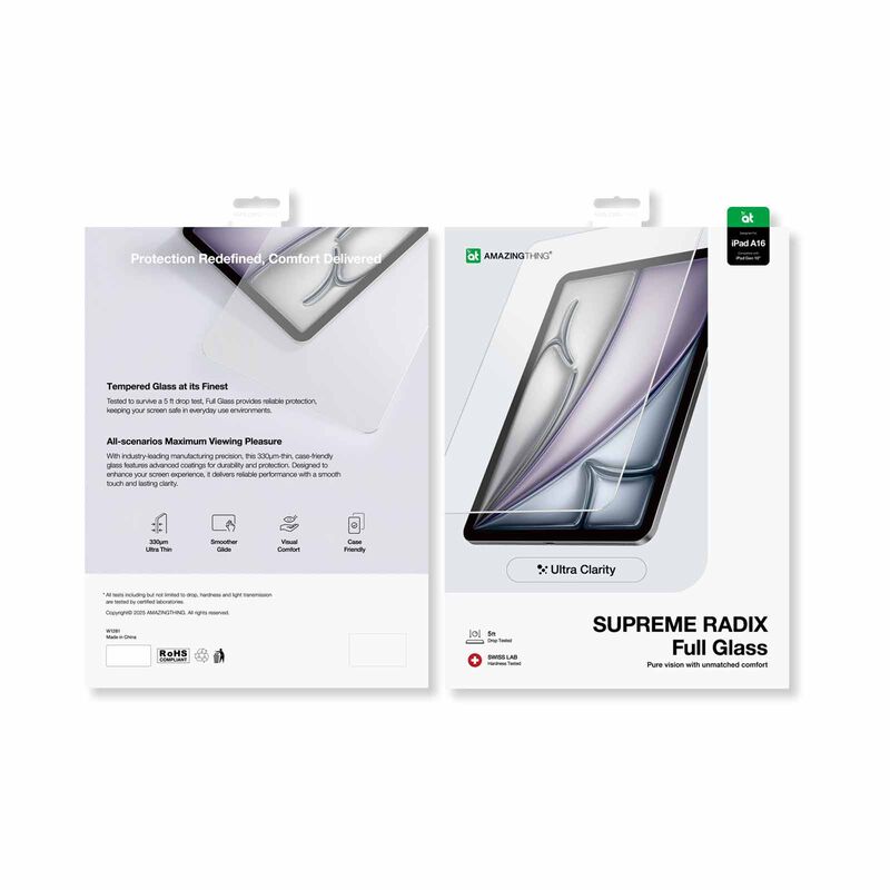 AMAZINGTHI Ipad 11th (a16) / 10th Radix Clear Glass - Clear IPADGEN11GLA-image 4