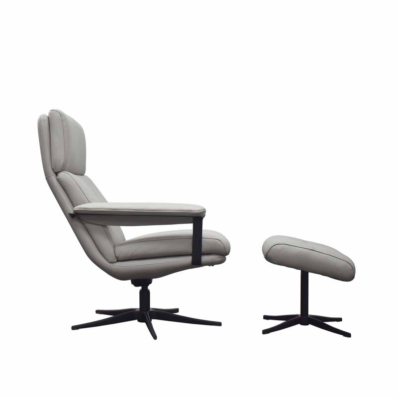 Rocker Chair (hl) Grey Half Leather CELESTE-image 4