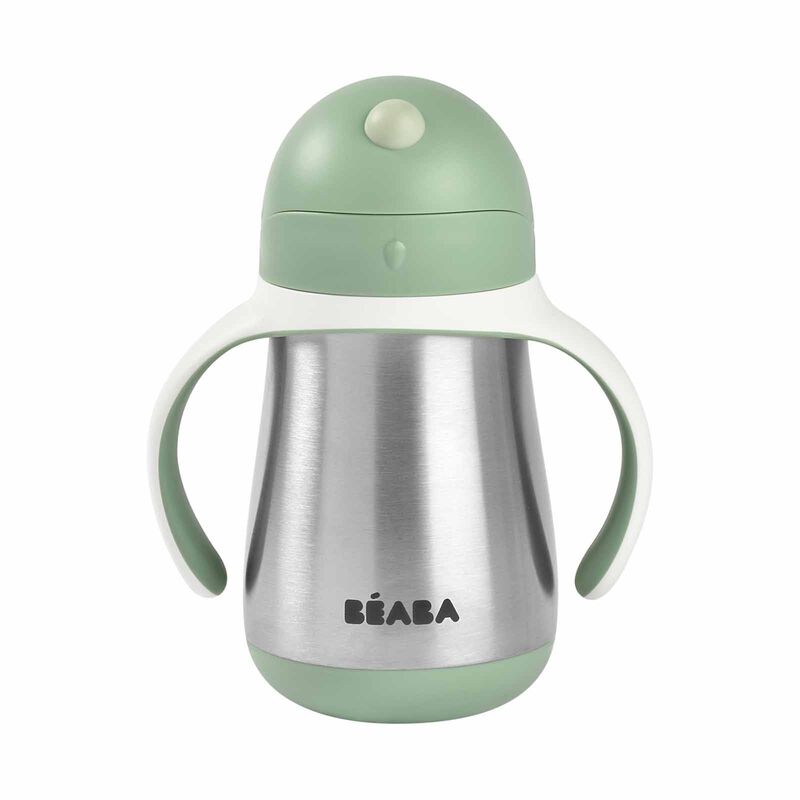 BEABA Straw Cup 250ml - Sage Green (online) STAINLESS STEEL-image 2