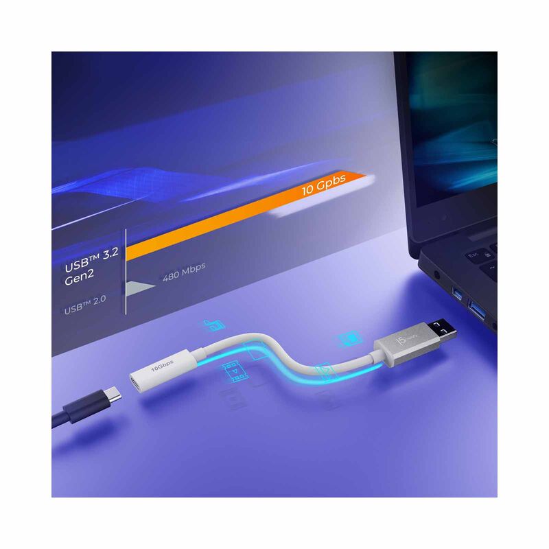 J5CREATE 10gbps Usb Type-a To Usb-c Cable (10cm) JUCX35-image 5