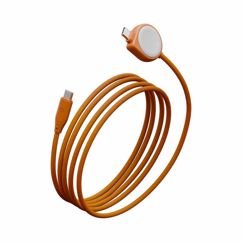 ENERGEA Flow Duo Watch, 2-in-1 C To C + Watch Cable, 480mbps, 60w, 1.5m -orange CBL-FLDWATCH-ORG-image 1