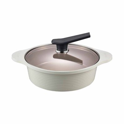 HAPPYCALL Onde Ih 24cm Saute Pan - Ivory 4003-1232
