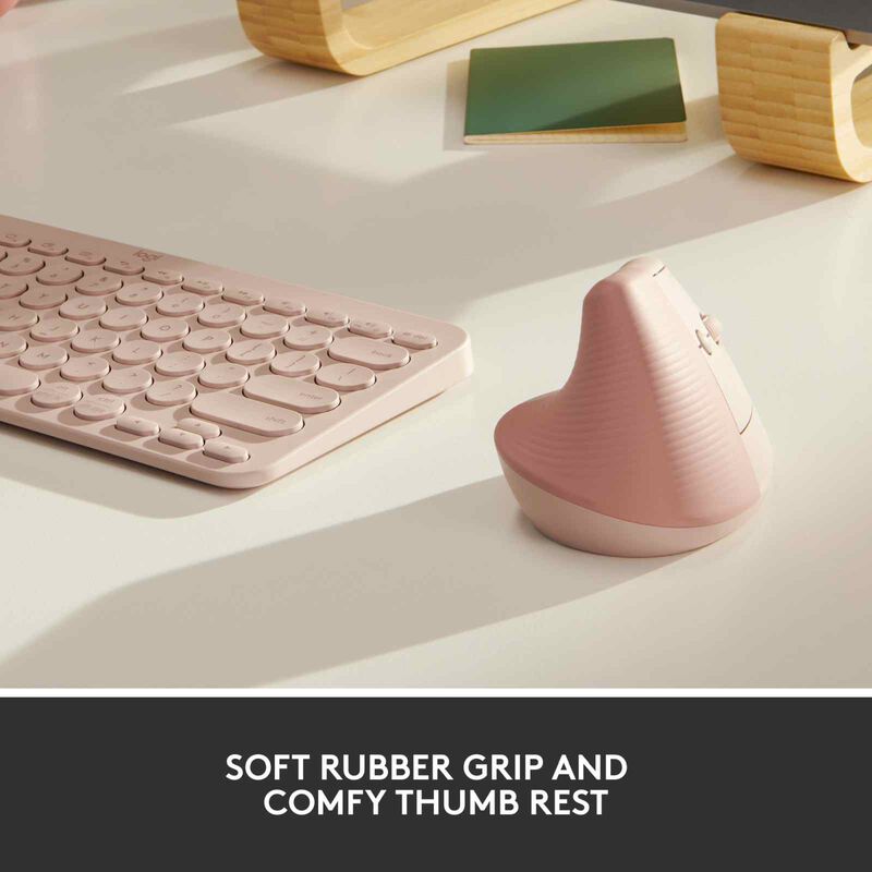 LOGITECH Logi Lift Vertical Ergonomic Mouse - Rose (1y) 910-006481-image 2