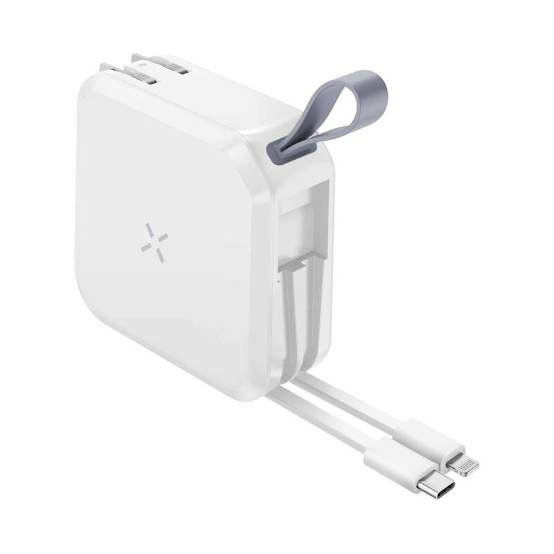 BAZIC Goport Travel 10k, 10000mah Universal Wall Charger With Built-in Cable - White CHR-GPT-10K-WHT-image 3