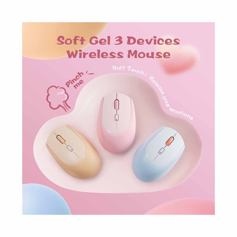 MICROPACK Lifestyle 2.4g + Bluetooth Wireless Mouse- Cream MS-201W-CR-image 2