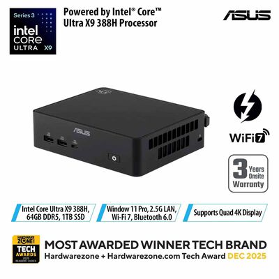 ASUS Nuc 16 Pro X9-388h 64gb 1tb Ssd Win 11 Pro Intel Arc B390 Graphics Black RNUC16GDKX96D4N3