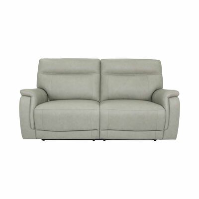 2rr-m Seater (fl) Lt Grey Full Leather Sofa KAROLYNN