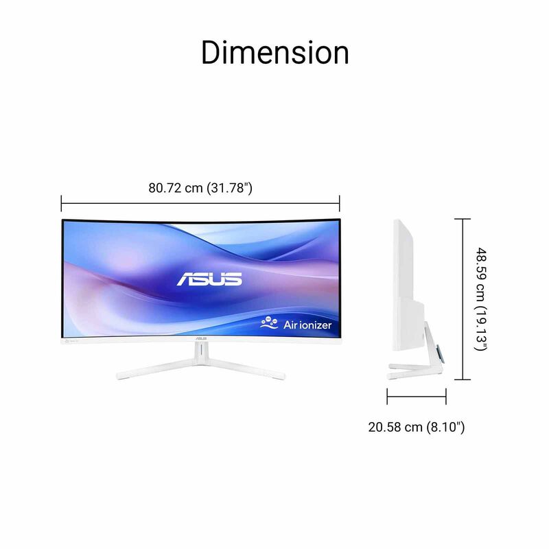ASUS 34in Eyecare Uwqhd 100hz Gaming Monitor White VU34WCIP-W-image 2
