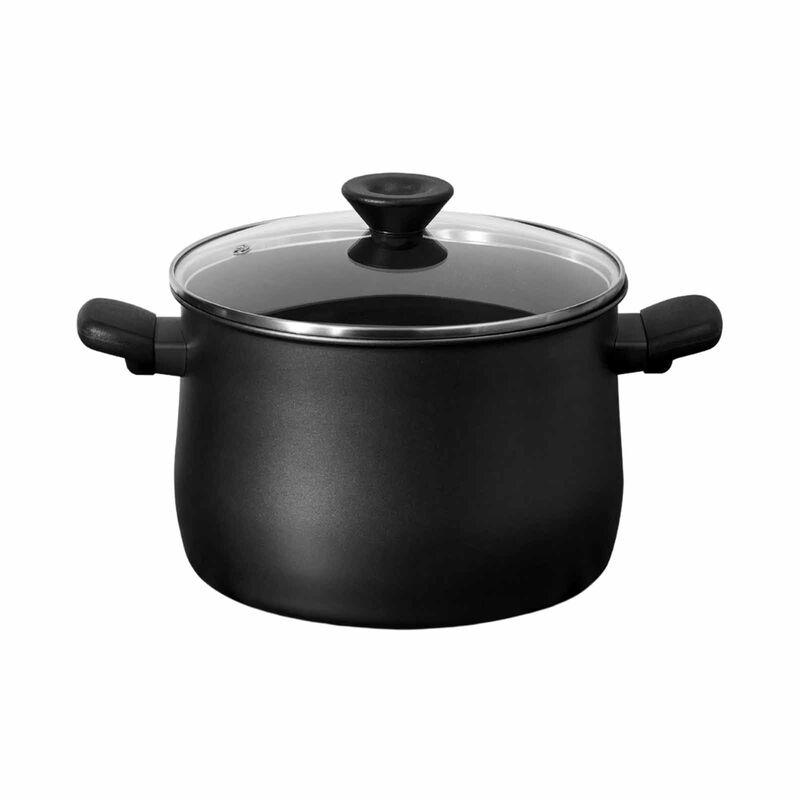 MEYER Midnight Nonstick 24cm/7.6l Stockpot With Glass Lid 85073-image 1