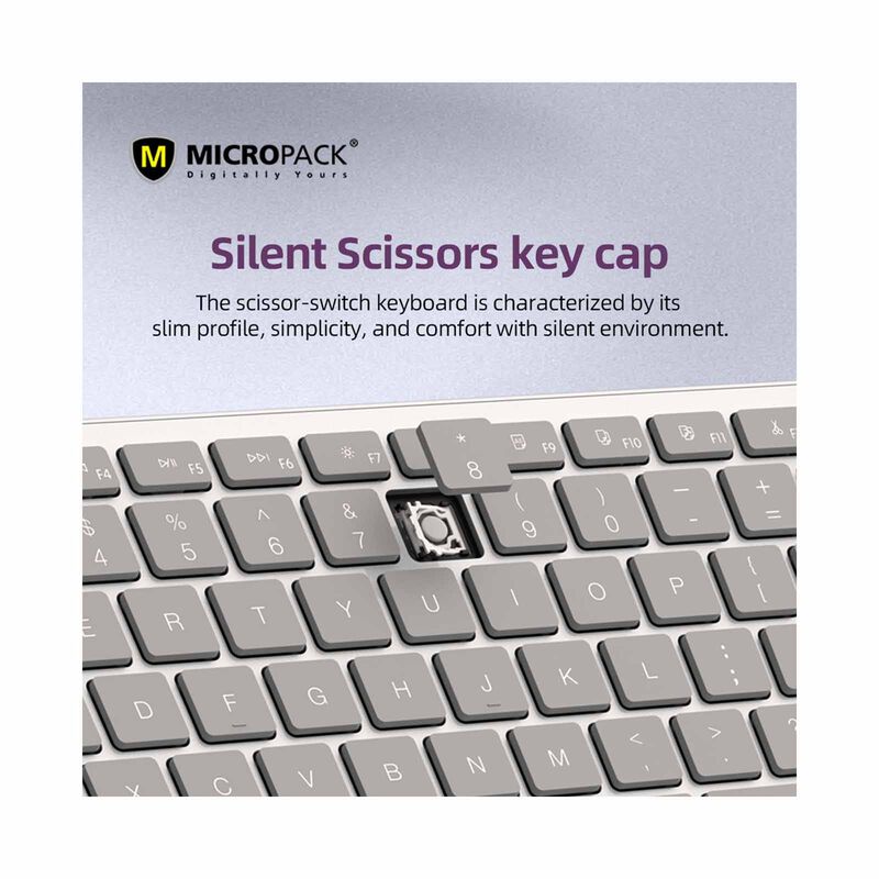 MICROPACK Lifestyle 2.4g + Bluetooth Rechargeable Wireless Keyboard - Grey K-310W-GY-image 5