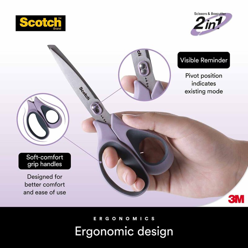 3M SCOTCH Scotch Stainless Steel Unboxing Scissors 7inch, 1487 1487-image 5