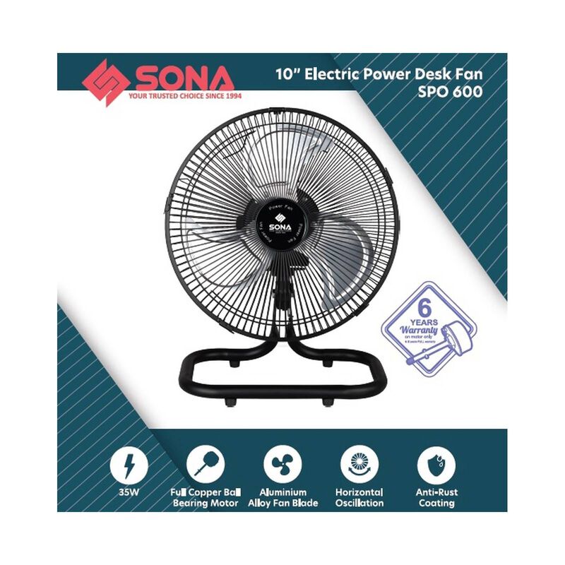 SONA 10 In Desk Fan -black SPO600-image 3
