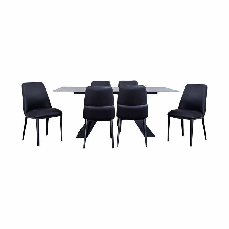 7 Piece Dining Set (black) HANWELL-image 1