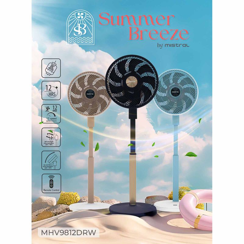 MISTRAL 12 In Bldc High Velocity Stand Fan With Remote & Wifi - Pink Creme MHV9812DRW-PH-image 9