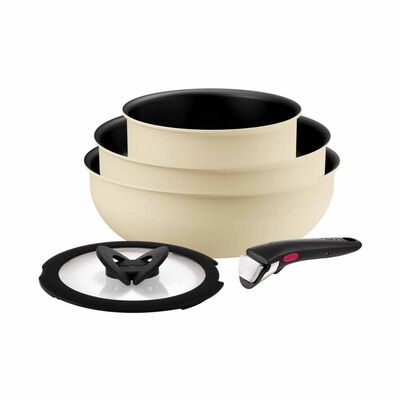 TEFAL Ingenio So Delicious 5pc Ih Cookware Set - Beige L826S5