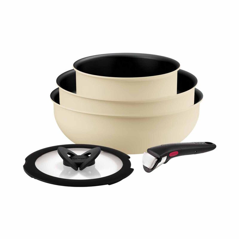 TEFAL Ingenio So Delicious 5pc Ih Cookware Set - Beige L826S5-image 1