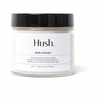 HUSH CANDL Candle - 8oz ROSE NUTMEG