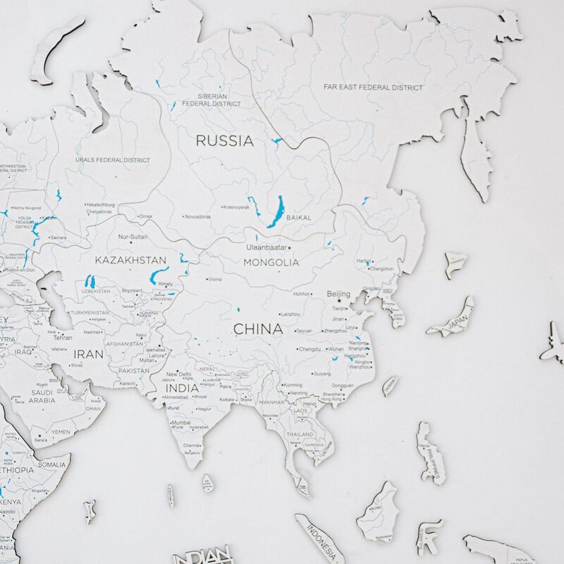 2d Wooden World Map White M ENJOY THE WOOD-image 6
