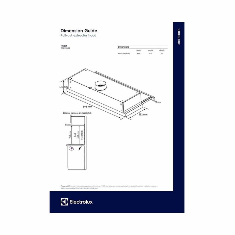 ELECTROLUX 300 Series Telescopic Hood - 90cm (exclude Installation) ECP9311GB-image 3