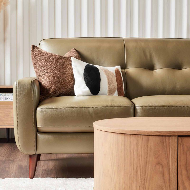 MUZE 3 Seater (fl) C15 Green Full Leather Sofa BLYTHE-image 3