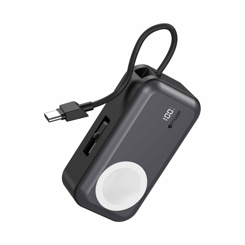 MAZER Pocketmini 5000mah/built-in Cable+apple Watch Charging+stand/pd20w Power Bank - Black M-POCKET5.0W-BK-image 15