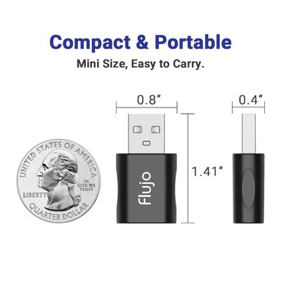 FLUJO 2 In 1 Usb Audio Adapter Black FJ-AH-21-B