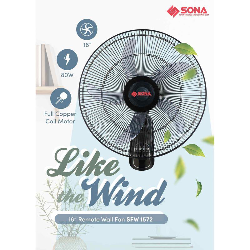 SONA 18 In Wall Fan (black) SFW1572-image 2