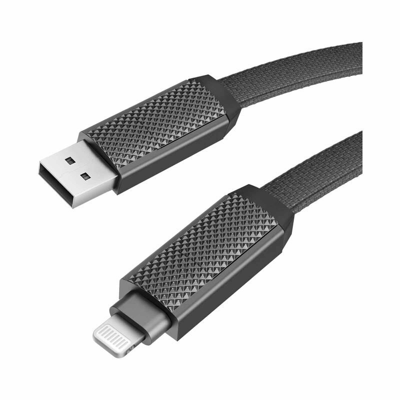 BAZIC Gocharge Alucable, 4 In 1 Aluminium Charging Cable With Usb A/c Input And Usb C/lightning Output. CBL-GC4N1-BLK100-image 1