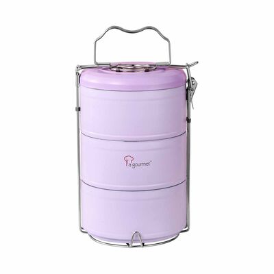 LA GOURMET Periwinkle 2.1l 3-tier Tiffin Carrier LGPWE409607