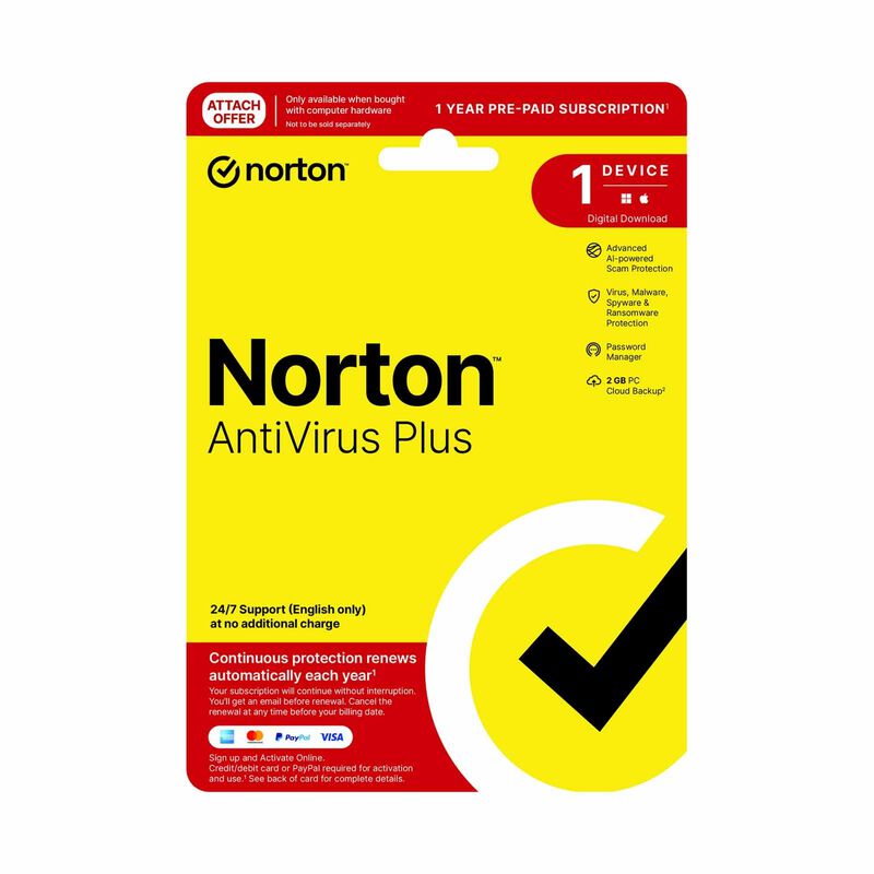 NORTON Antivirus Plus For Sg 2gb Ap 1 User 1 Device 12mo 21477285-image null