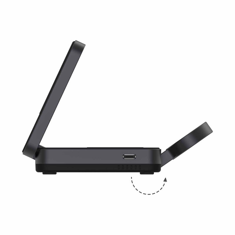 MAZER Qi2 Certified 23w Foldable 3in1 Wireless Charger - Black M-QI2-MAGFOLD05-BK-image 5