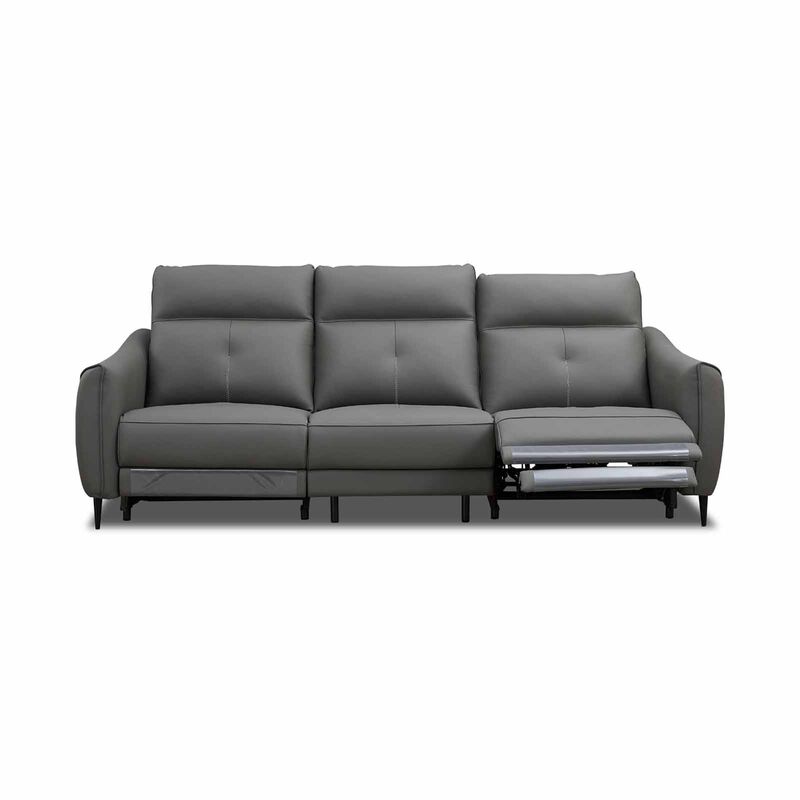 MUZE 3rr Seater (hl) Cat A Grey Half Leather Sofa NEW CLARA-image 4