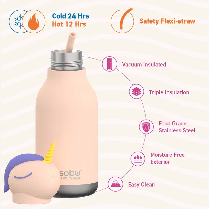 ASOBU Bestie Insul S/s Water Bottle (unicorn W/brush)) ASBV05454-image 2