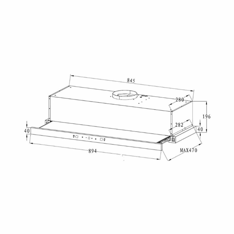 TURBO 90cm Telescopic Hood (exclude Installation) TL900BK-image 2