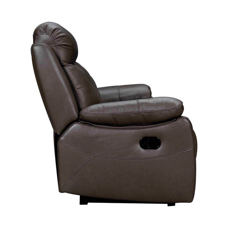 3rr-m Seater (fl) Dk Mocha Full Leather Recliner Sofa DRESDEN-image 4