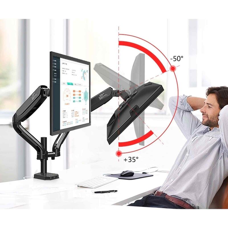 QUEENIE 17-32 Inch Double Arm Gas-strut Flexi Monitor Arm Bracket HL-DS90 (2)-image 2