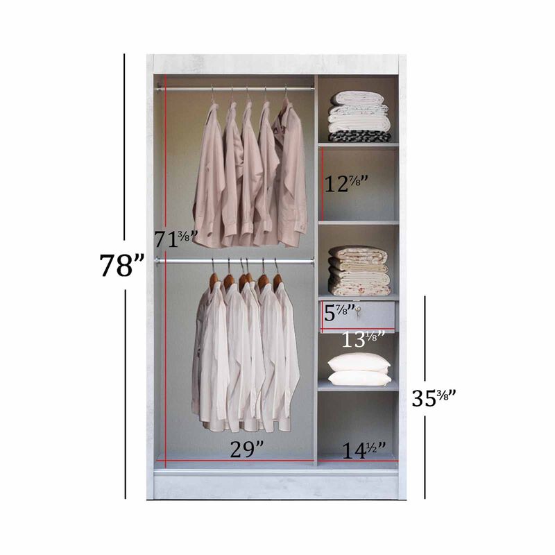 SMARTBOX 2 Door Sliding Wardrobe (grey-41) LUCCA-image 3